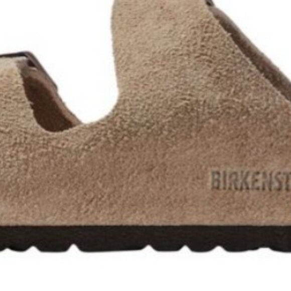 BIRKENSTOCK Women’s Size 39 / 8-8.5 Arizona Taupe Suede 2 Strap Cork Sandals - Picture 5 of 15